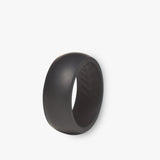 Men's Breathable Silicone Wedding Rings Solo Rubber Engagement Bands by: 6 Pack Fitness (Jet Black)